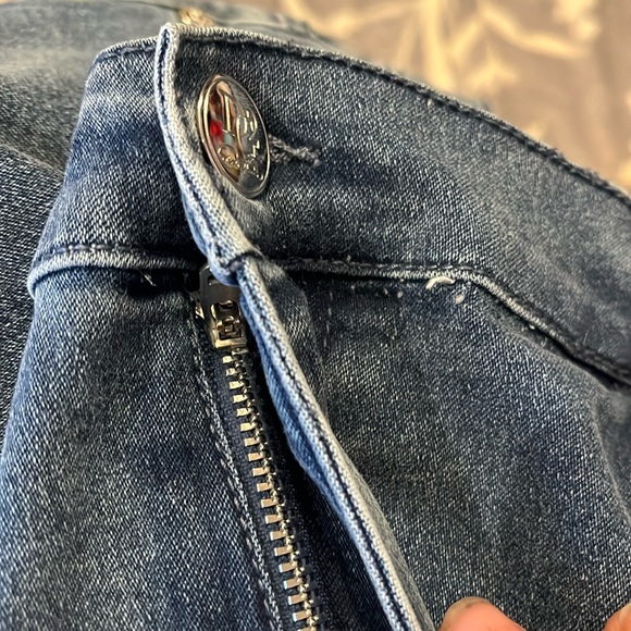 NWT DG2 Diane Gilman Skinny Jeans- Blue distressed Zip Up Stretch SZ 22WP - Picture 4 of 10